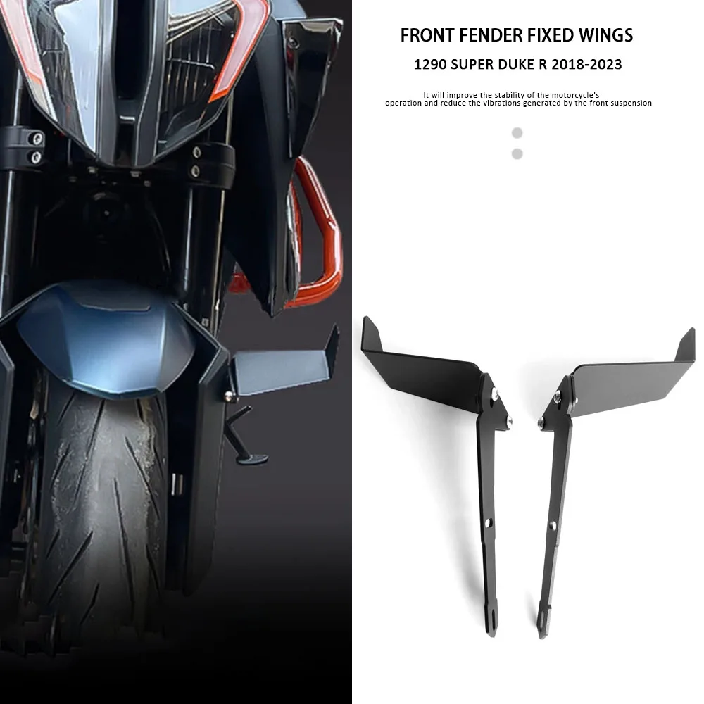 

For 1290 Super Duke R 2018-2023 Motorcycle Accessories Front Fender Adjustable Aerodynamics Fixed Wing New Spoiler Black