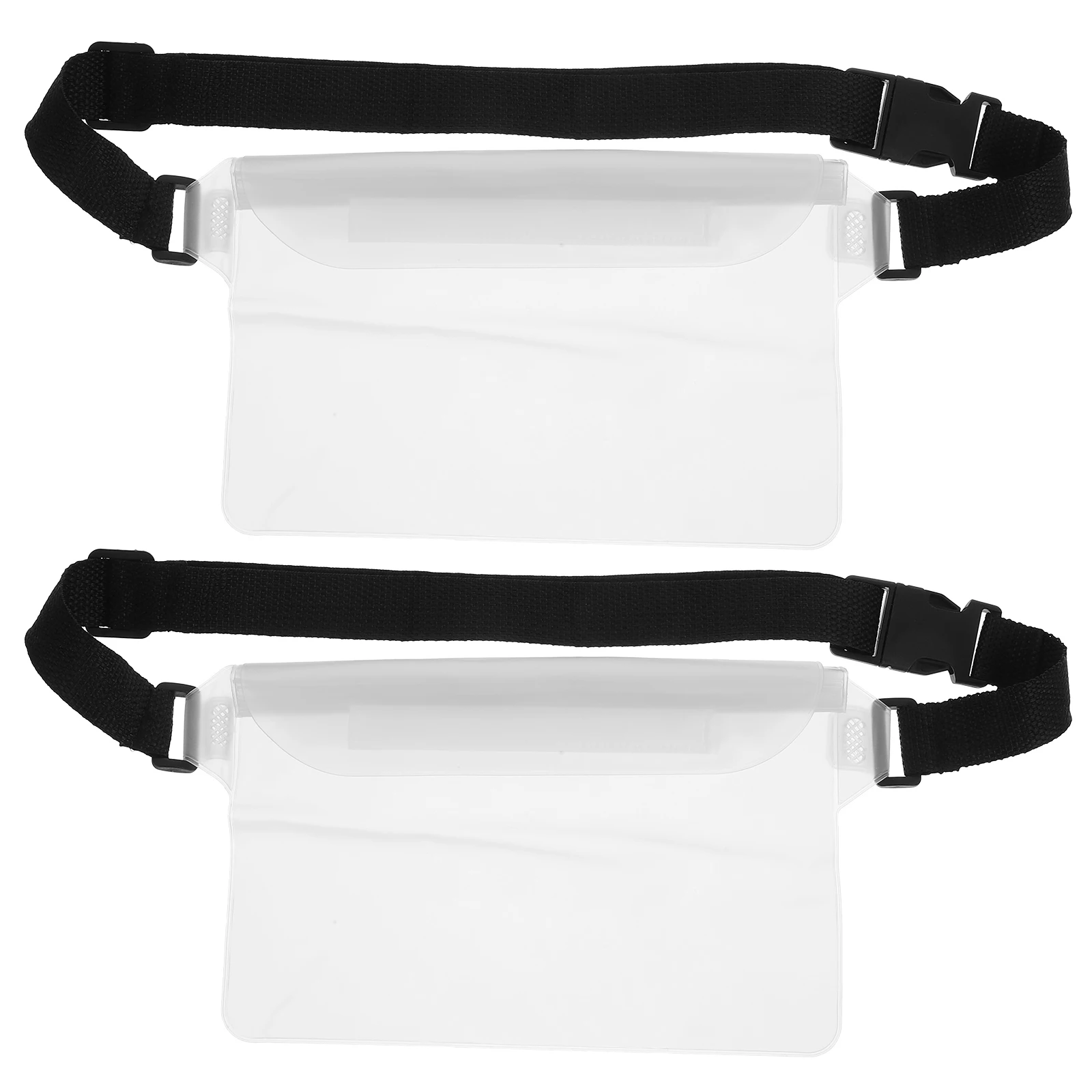 

2pcs Waterproof Fanny Pack Pouch Adjustable Waist Strap Transparent Phone Bag For Swimming Beach Activities Sky Blue