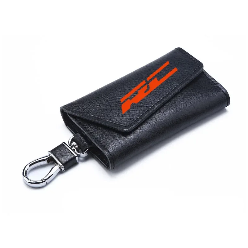 3D cowhide Key key case Holder Chain Collection Keychain for RC RC125 RC200 RC390 125 200 390  Motorcycle Badge Keyring