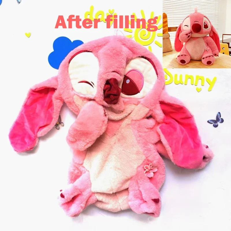 30-90CM Disney Sakura Lilo & Stitch Semi-finished Shell Leather Doll Cartoon Plush Toy Anime Stuffed Children's Birthday Gift