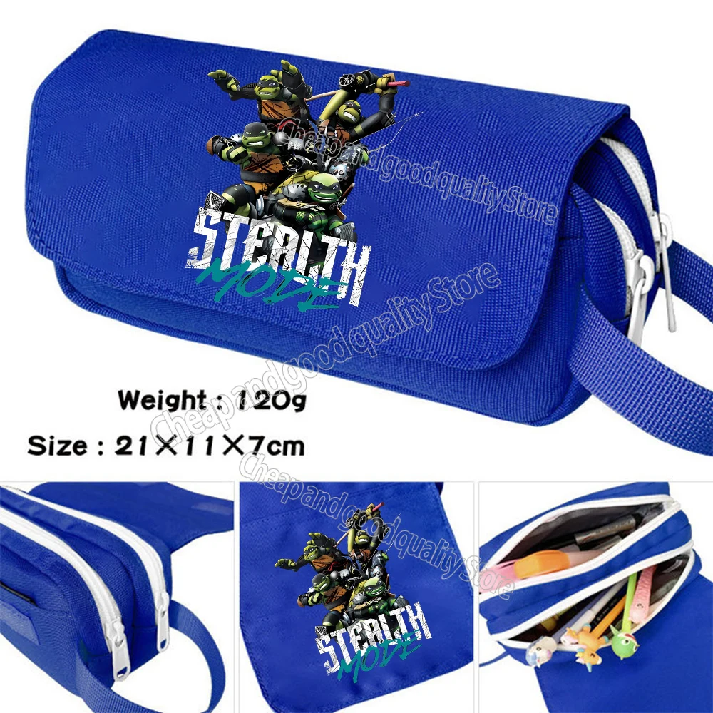Teenage Mutant Ninja Turtles Pen Case Anime Figure Pencil Pouch Students Stationery Bag Pencil Bag Academy Style School Supplies - view 2