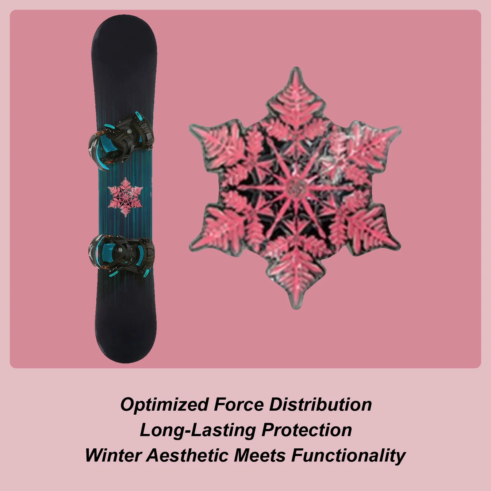 Snowboard Stomp Pad Non-Slip Pentagram Studs Grip Traction Pads for Snowboard Traction Pads Ski Binding