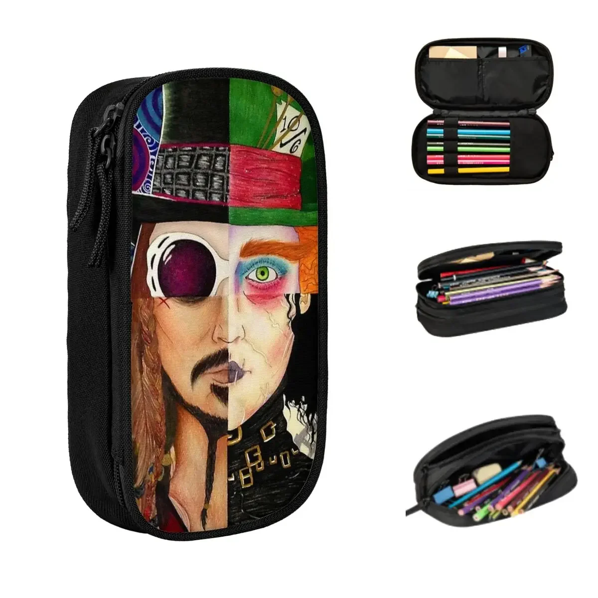 

Depp Character Collage Pencil Cases Large Storage Pen Bags Pen Box Pencil Pouch For Boys Girls Stationery School Office