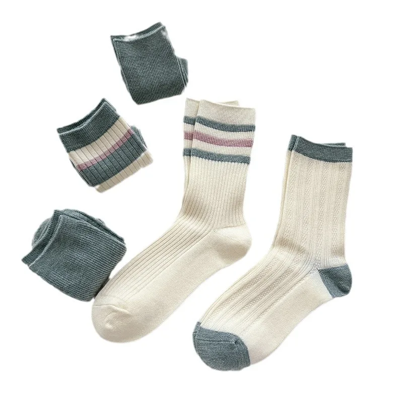 Women\'s Autumn Winter Socks Mid Tube Socks Cashmere Socks Thick Sock Solid Color Simple Tide Socks Floor Fashion Socks Wholesale