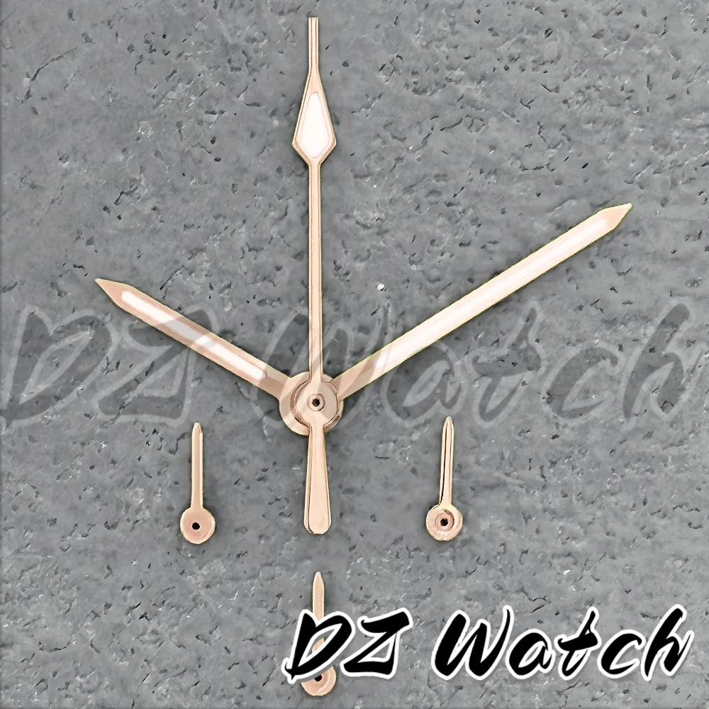DZ Men Quartz Watch Accessories 6PCS Watch Hands Luminous Watch Needles For VK63 Quartz Movement Rose Gold Running Second Hands