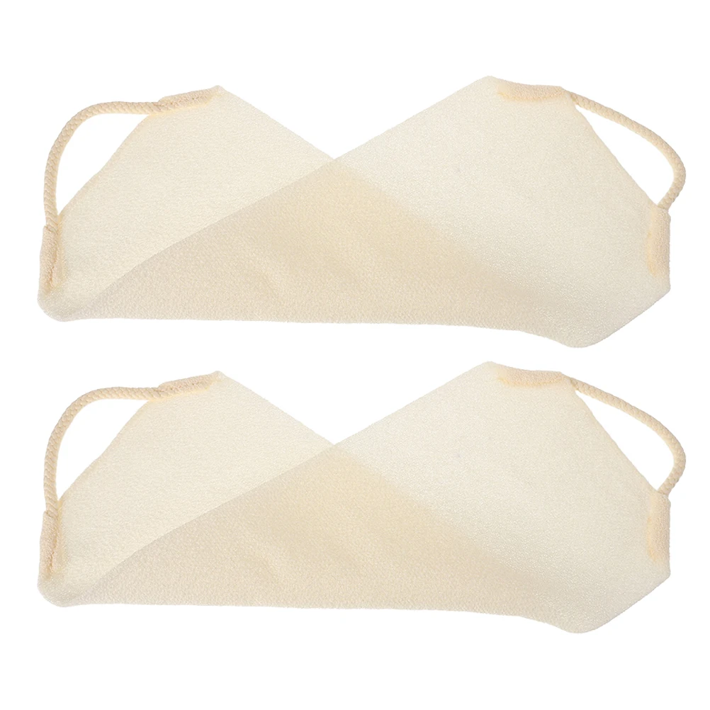 

2Pcs Exfoliating Back Scrubber Towel Stretchable Shower Body Washcloth Long Strip Tool for Deep Legs Bath