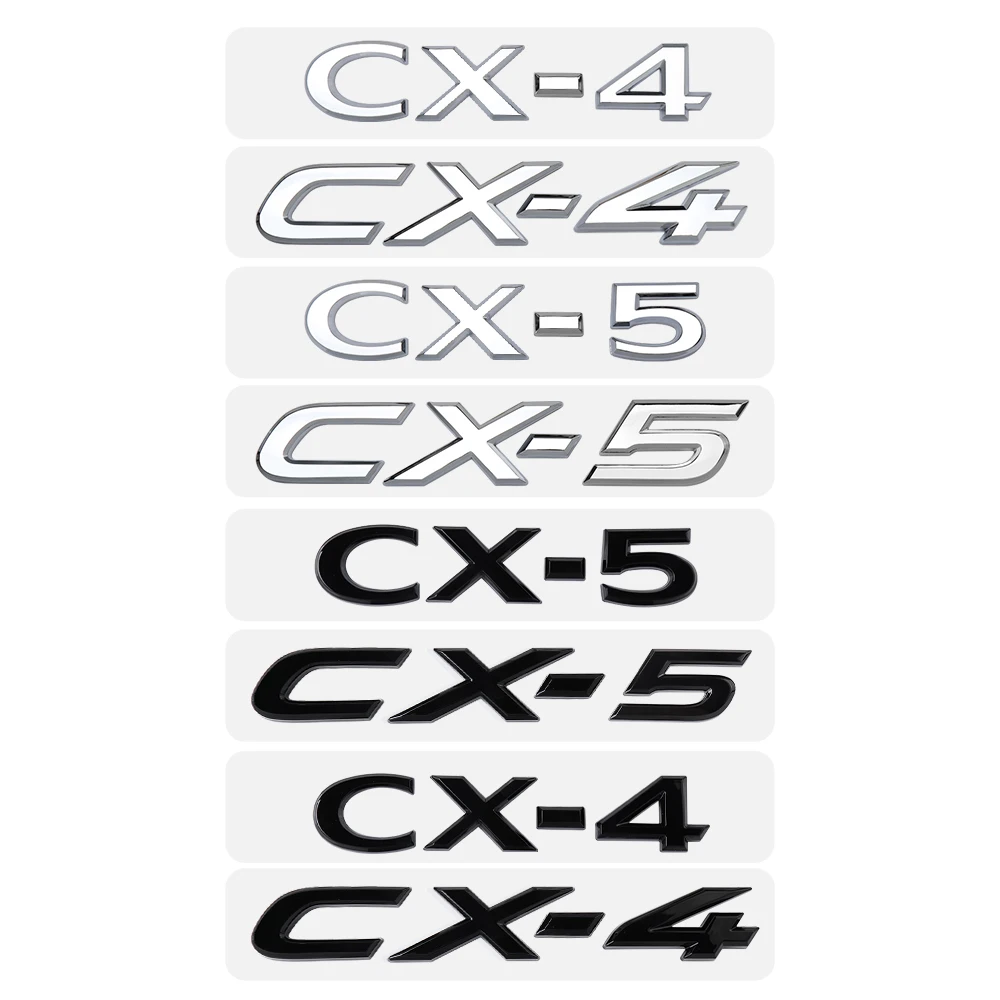 1PCS Car ABS CX-4  CX-5 Letter Logo Sticker Body Trunk Decoration Stickers Accessories For Mazda 3 5 6 7 Axela CX-3 Atenza Demio