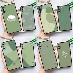 Aesthetic Sage Green Case For Samsung Galaxy S23 S22 S21 Ultra S20 FE S9 S10 Note 10 Plus Note 20 Ultra Full Cover