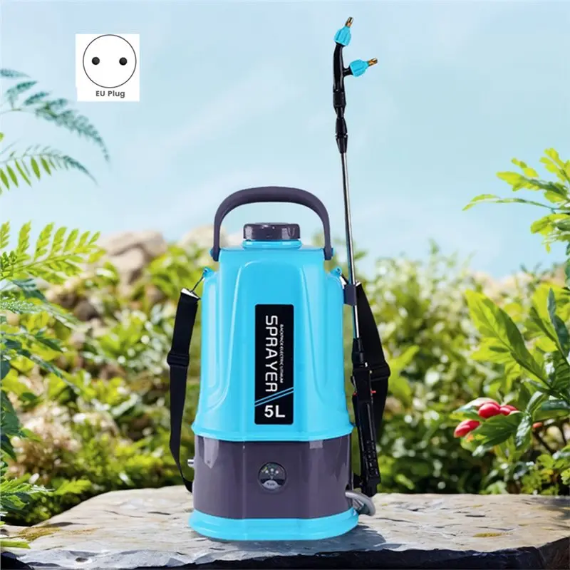 5L Battery Powered Sprayer Rechargeable Electric Sprayer With 5 Mist Nozzles Garden Sprayer For Yard Lawn And Garden
