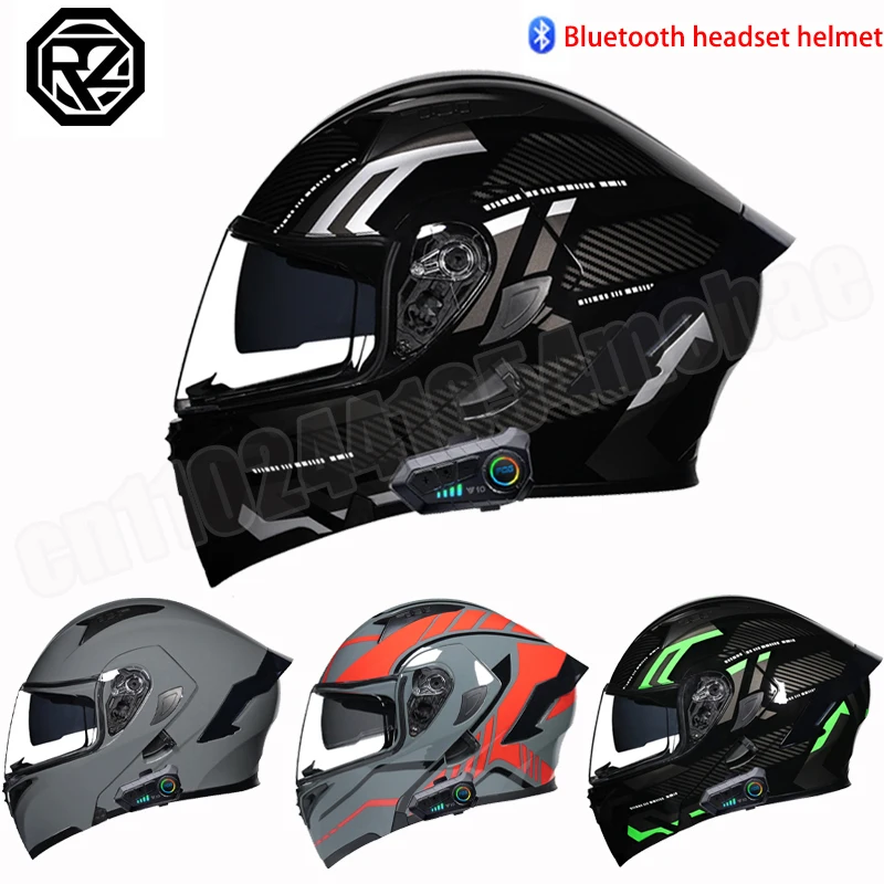 

ORZ мотоциклетный шлем, одобренный DOT, Bluetooth, двойной объектив, анфас, шлем для мотокросса, мото Ciclistas Capacete Cascos Moto