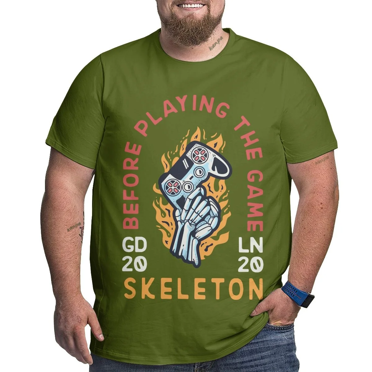 Skeleton Graphic T Shirts for Big and Tall Men Cotton Short Sleeve Plus Size T-shirts 2025 New Designed Top Tees Clothing XL-6XL