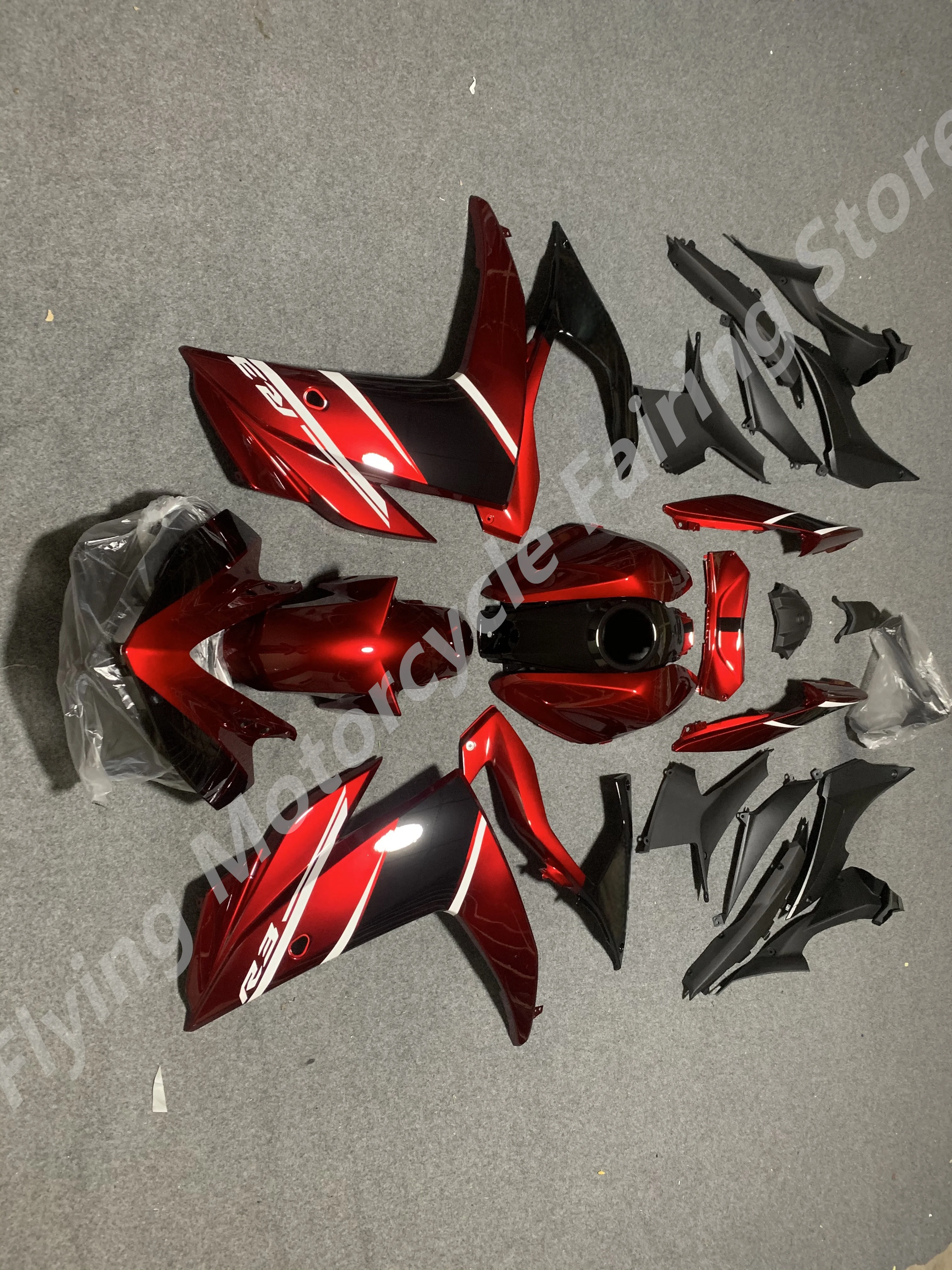 Customized motorcycle fairing Kits Fit for YAMAHA YZF R25 R3 19-23 ABS plastic red black bodyworks 2019 2020 2021 2022 2023