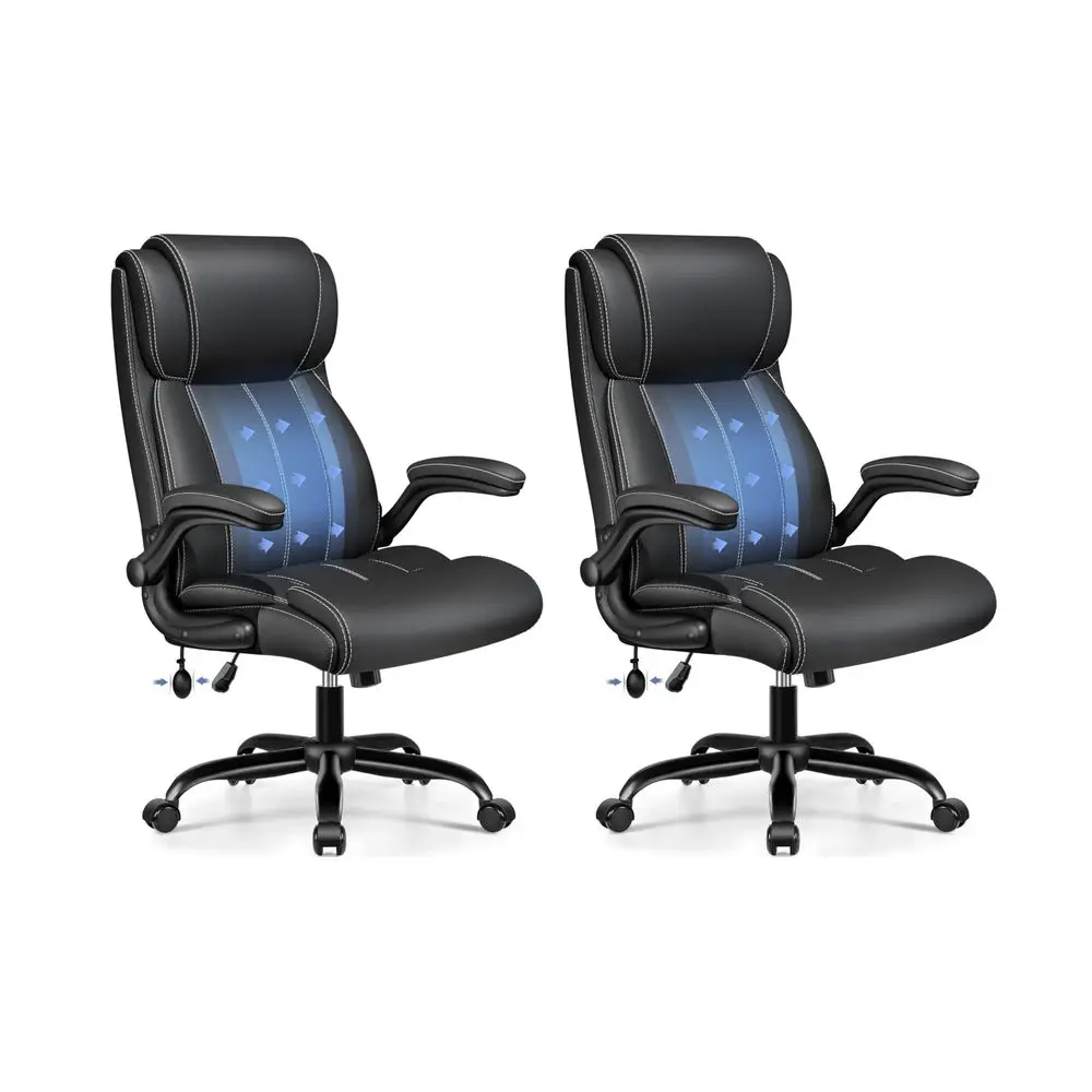 

Ergonomic Office Chair Desk Computer Chair, Leather High Back Executive Chairs with Adjustable Lumbar Support amp Flip Arms,