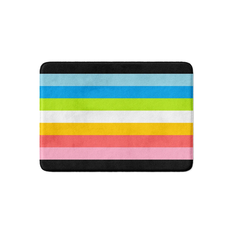 Aertemisi Queer Flag Pride Rainbow LGBT Bath Mat with Non Slip Base Absorbent Super Cozy Flannel Floor Rug Carpet