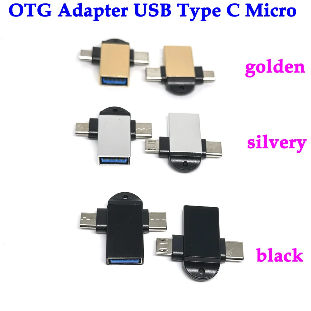 

OTG Adapter Cable Lighting 2 In 1 Type C Micro Usb To Usb 3.0 Converter Android Data Transfer Adapter Type C Otg Connector