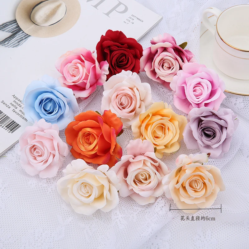 European Style Simulation Rose Head DIY Handmade Flower Wreath Corsage Headpiece Hair Accessory Material Wedding Decoration