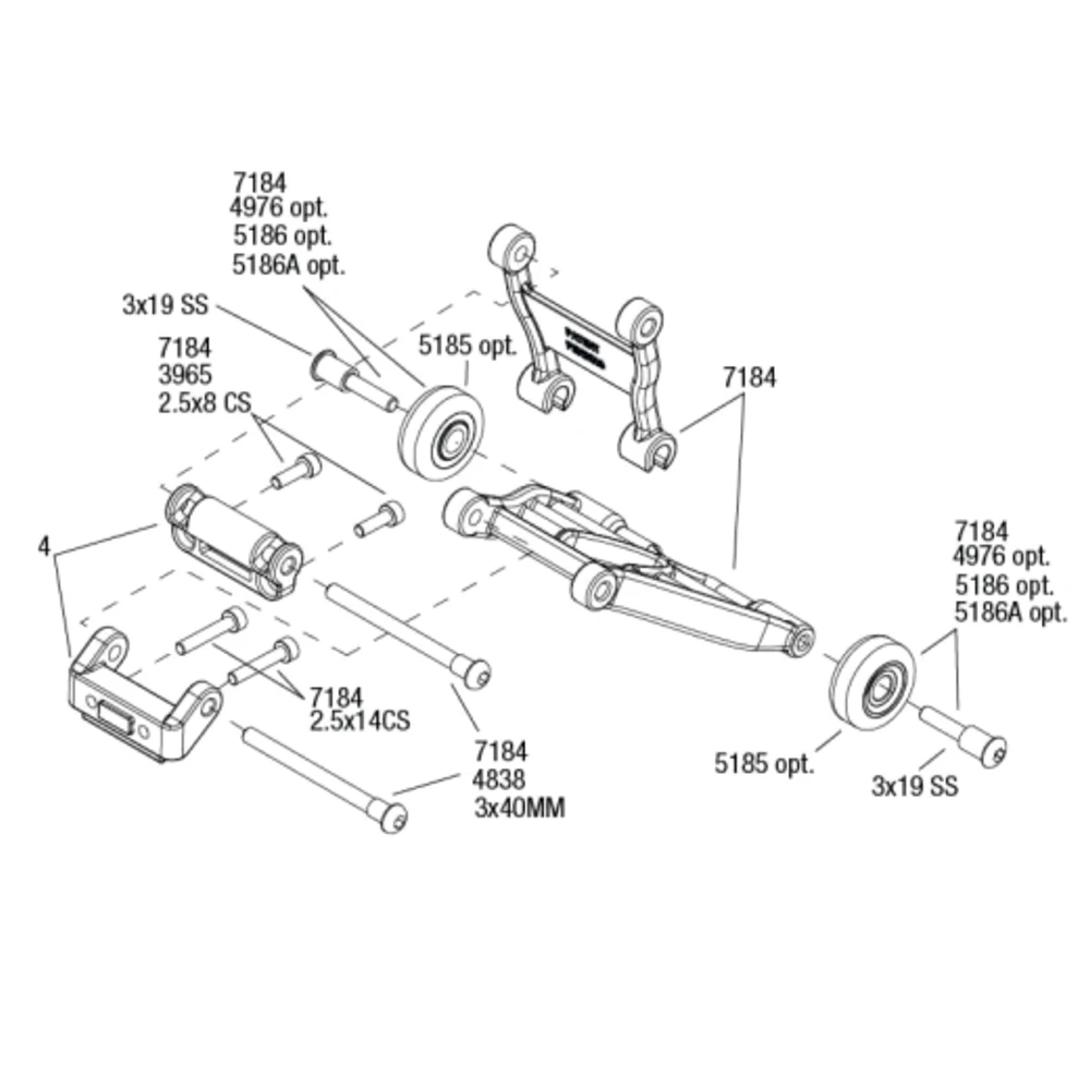 RC Car Wheelie Bar 7184 for 1/16 Traxxas Summit E-REVO EREVO RC Car Spare Parts Upgrade Accessories