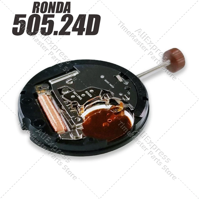 Ronda 505.24D movimiento de cuarzo 3 manecillas 24 horas disco fecha reloj piezas de reparación Accesorios