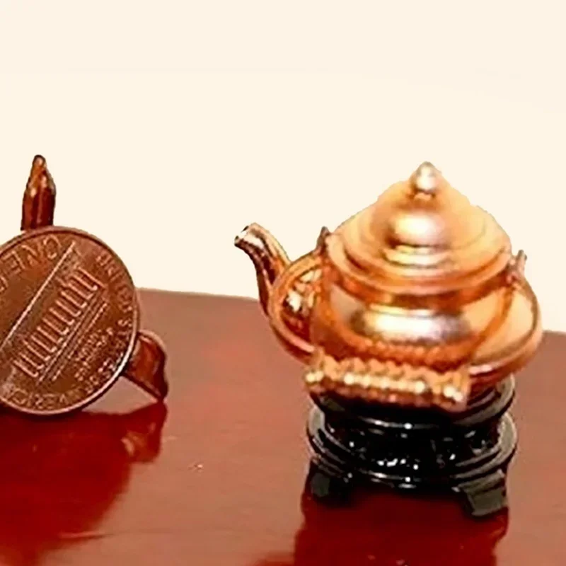 Creative Retro Kettle Open Lid Dollhouse Miniature Re-ment 1:12 Scale Fairy Doll Home Home Decor Figurines Miniatures