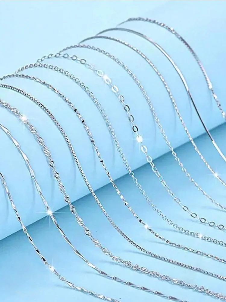925 Sterling Silber Minimalistische 40cm 45cm Damen Einfache Halskette für Frauen Halskette Geschenke Mode Hochwertige Feine Schmuckstücke – Detail 10