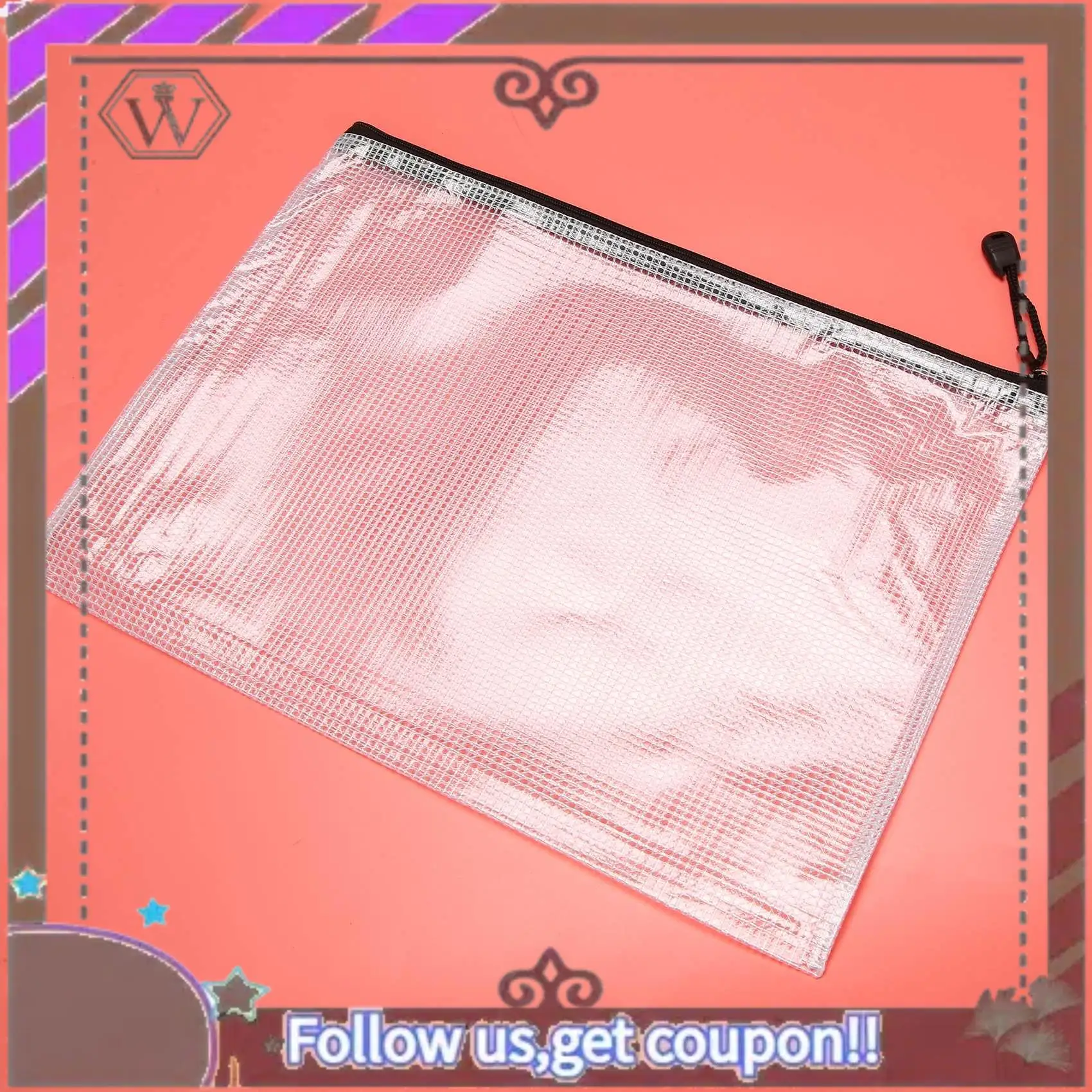 ABBG-12 шт. Сумка для файлов на молнии A4 Сетчатая сумка на молнии Сумка для хранения настольных игр Сумка для файлов из ПВХ Сумка для хранения офисных принадлежностей (34 см x 24 см)