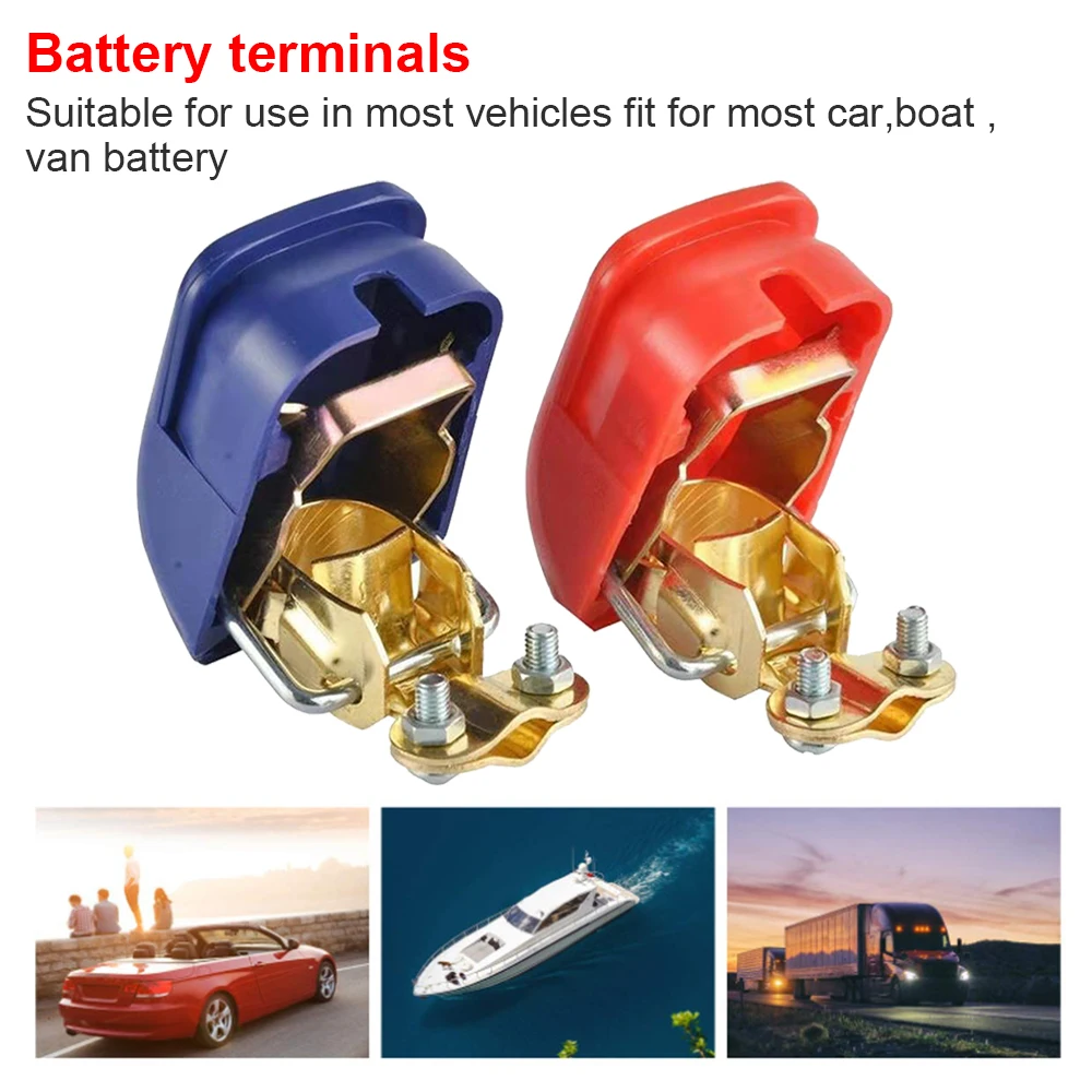 1 คู่ Positive & Negative Electrode QUICK RELEASE แบตเตอรี่เทอร์มินัล CLAMP Lift Off สําหรับรถเรือ Moto รถอุปกรณ์เสริม