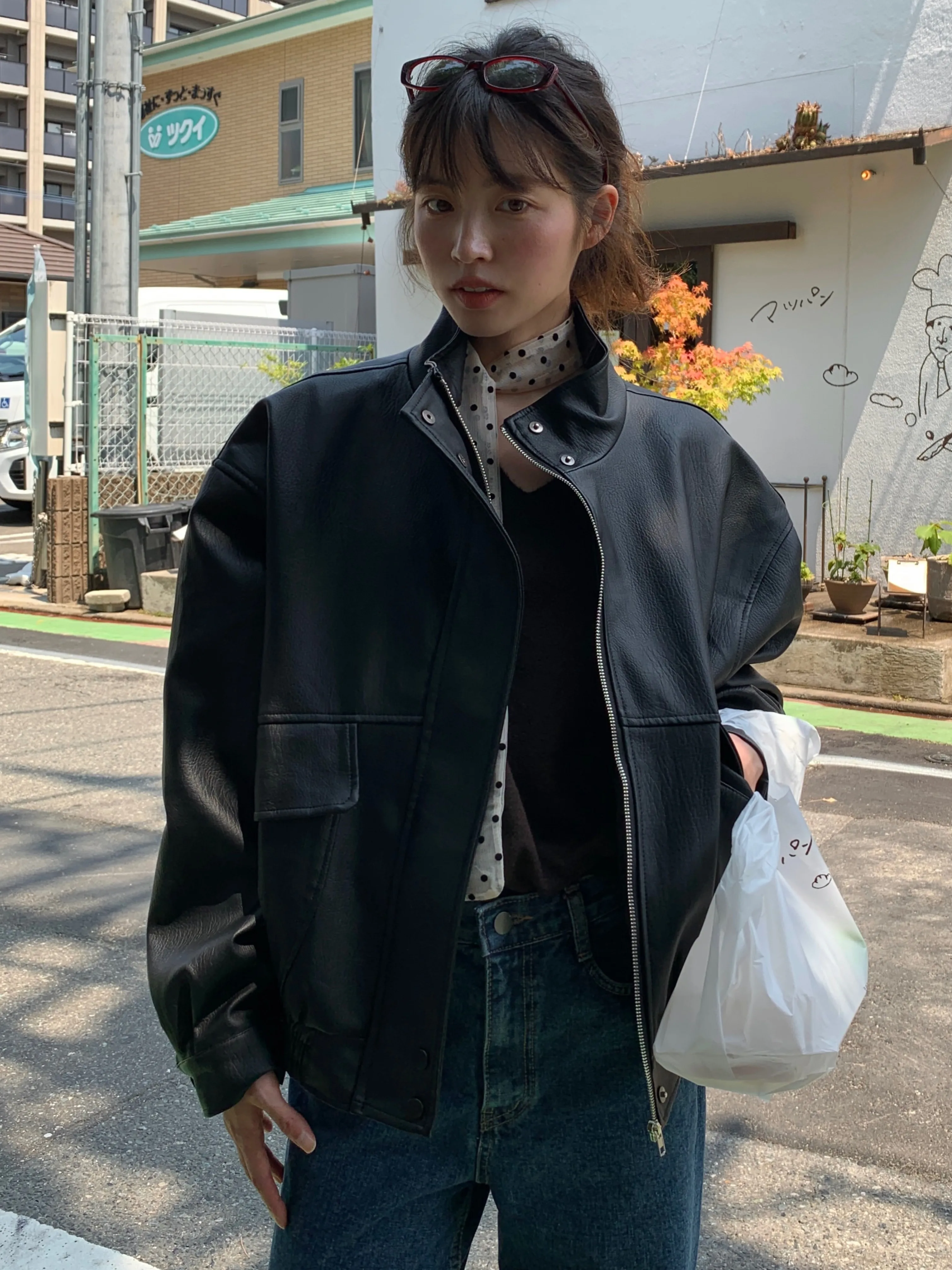 Black PU Leather Jacket Women's Korean Style Motorcycle Vest Top Autumn New Arrival Vintage Zipper Biker Clothes Outerwear