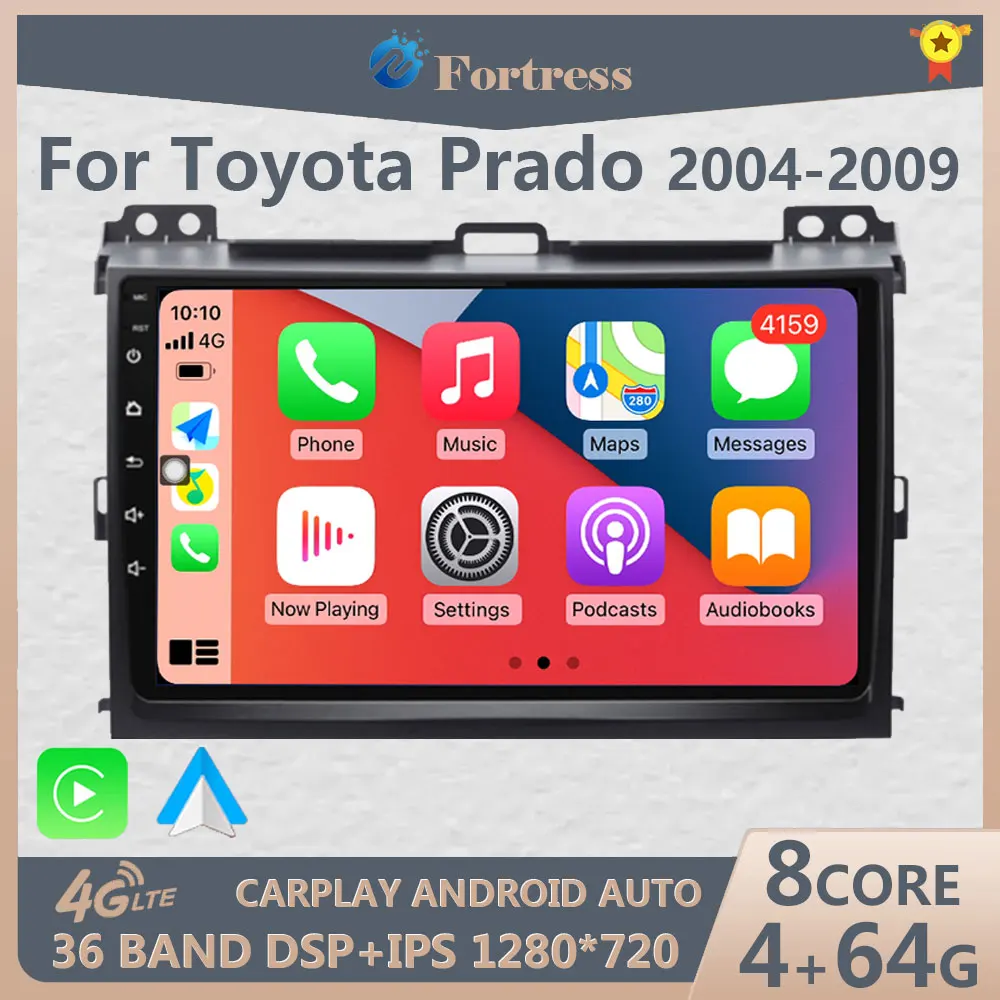 

Carplay для Toyota Land Cruiser Prado 120 LC120 GPS Автомагнитола мультимедийный видеоплеер Авторадио Android навигация GX470 BT 2Din
