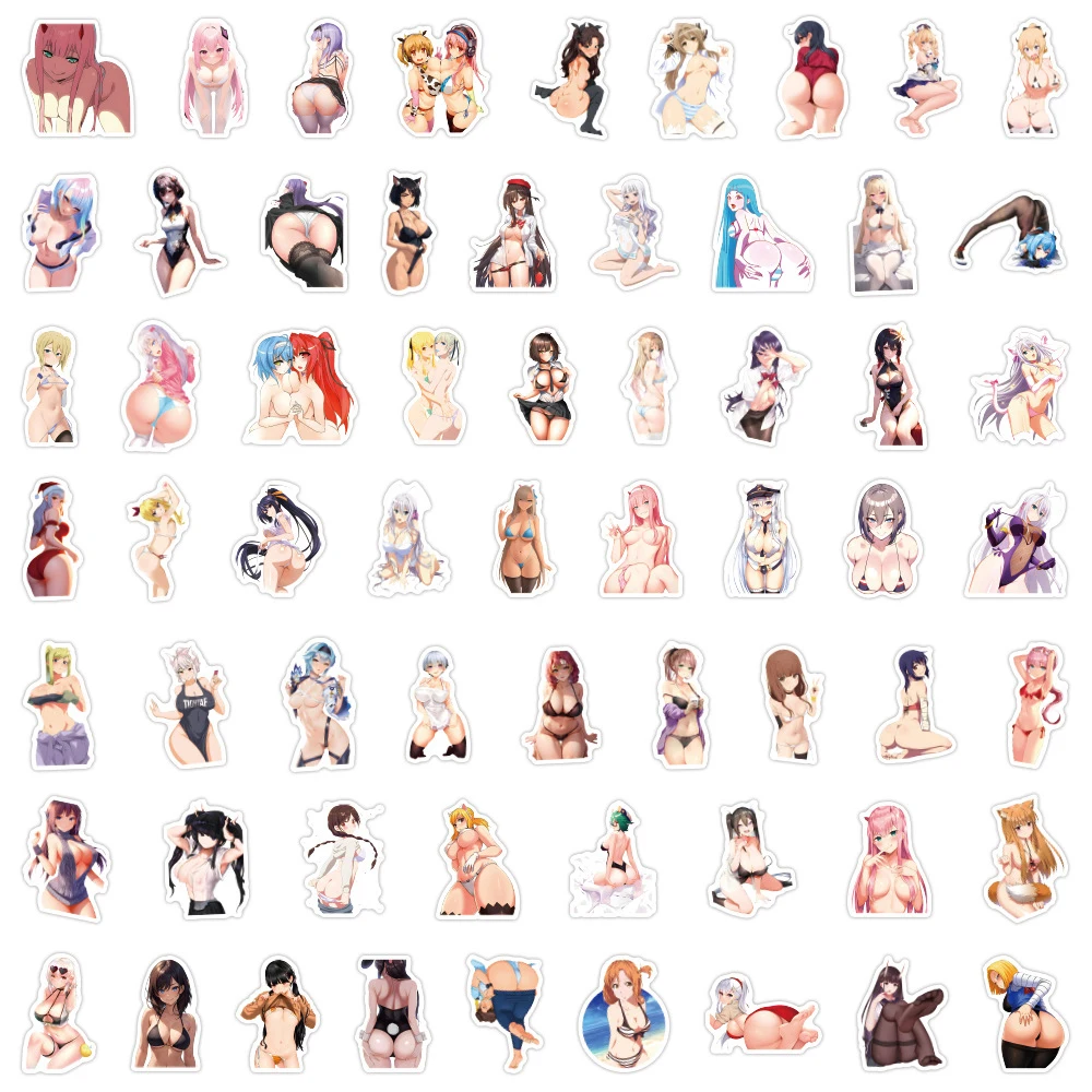 

10/30/60PCS Anime Mix Sexy Girl Stickers Pinup Hentai Waifu Graffiti Sticker for Helmet Luggage Laptop Cup Sticker Party Gift