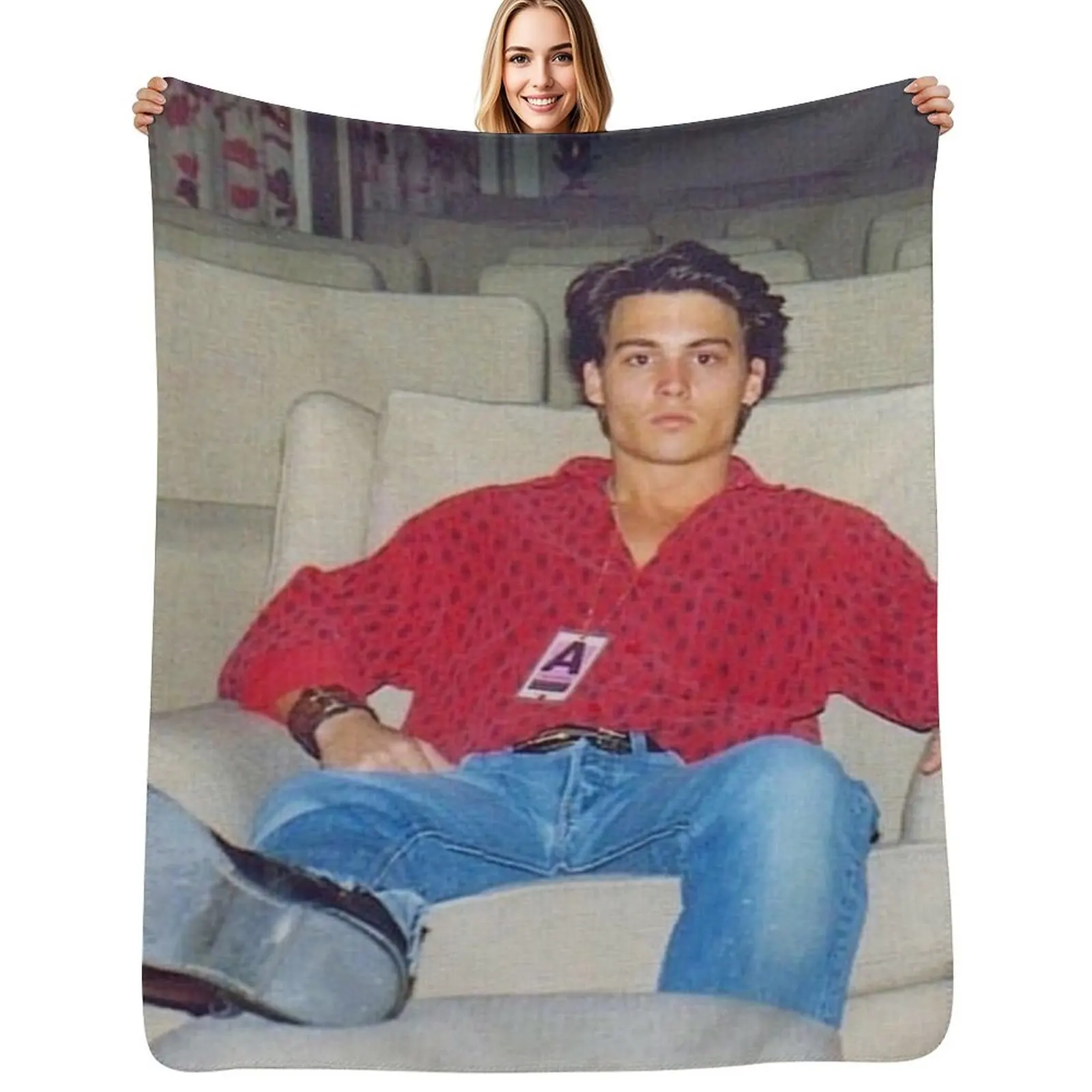 

Jonny Depp Throw Blanket Plaid on the sofa Weighted Soft Big Luxury Throw Blankets