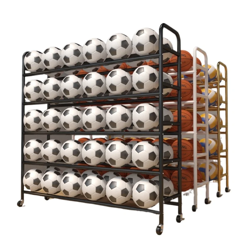 Basketball Storage Rack School Kindergarten Children's Ball Rack Movable Indoor Ball Rack Volleyball Football Shelf