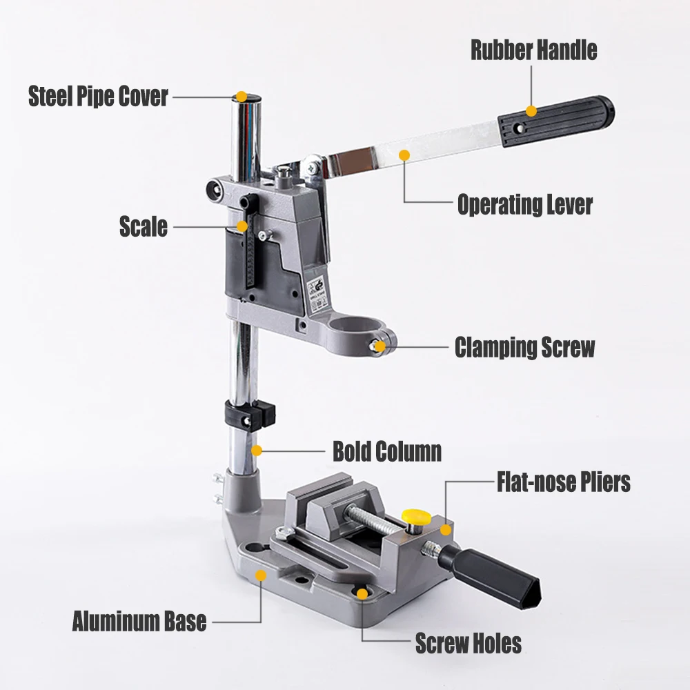 Multi-function Electric Drill Stand Woodworking Drilling Positioning Table Bench Drill Holder Mini Vice Pliers Bench Clamp