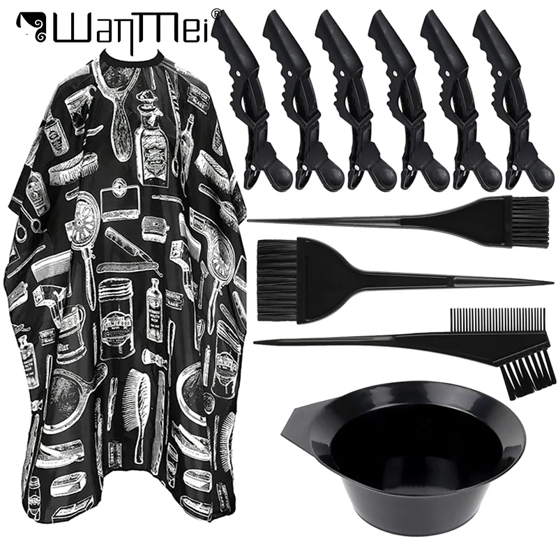 5/11pcs Hair Bleach Kit Professional Hairdress Waterproof Cape Dyeing Brush Bowl Hair Clips for Salon Hair Highlighting Tools