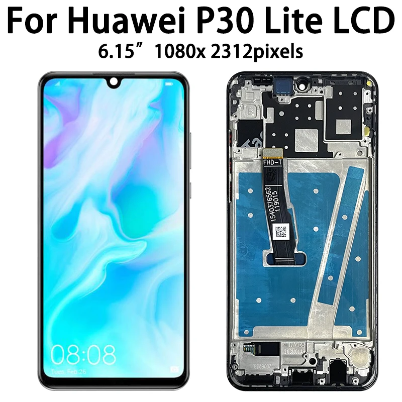 100%Test For HUAWEI P30 Lite LCD For Nova 4E MAR-LX1 AL00 LX2 LX3 LX1A LCD Display Touch Screen Digitizer Assembly Replacement