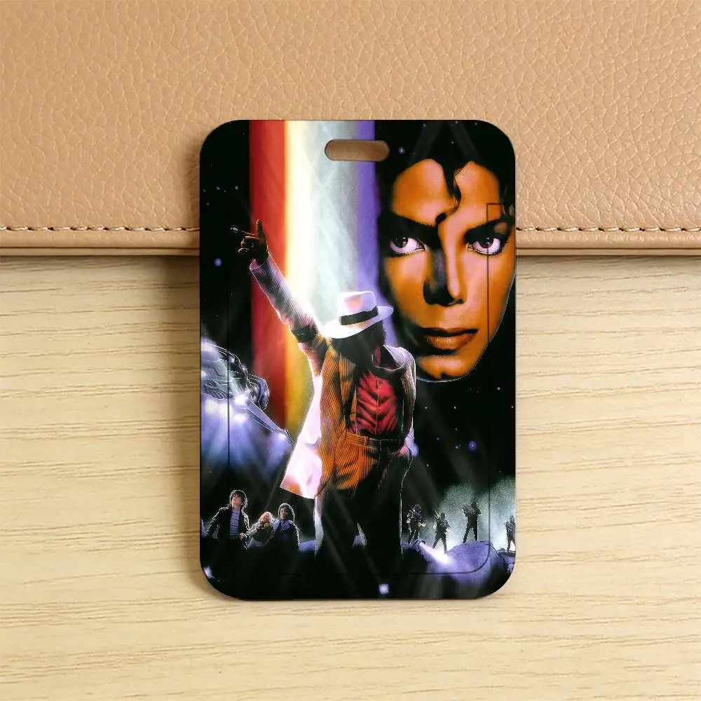 Sänger Michael Jackson Plastik-Schiebeabdeckung Schlüsselband Arbeitsausweis-Tasche Bus Studenten Foto Idol Ausweishalter Mitarbeiter – Detail 11