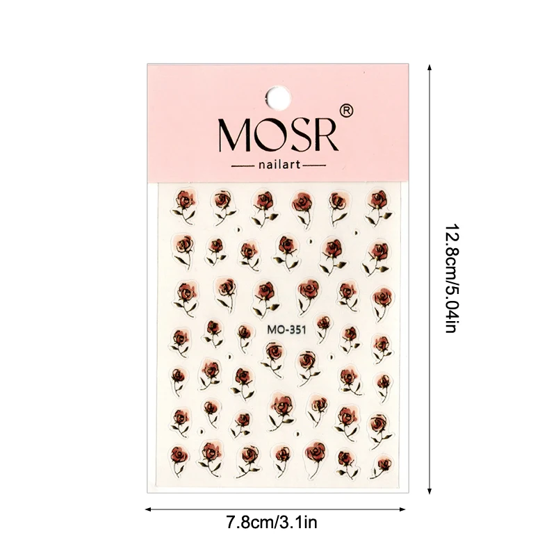 Neue Rose Blume 3d Nagel aufkleber Zubehör Nail Art Dekoration selbst drückend auf Maniküre Aufkleber Damen Maniküre liefert Aufkleber