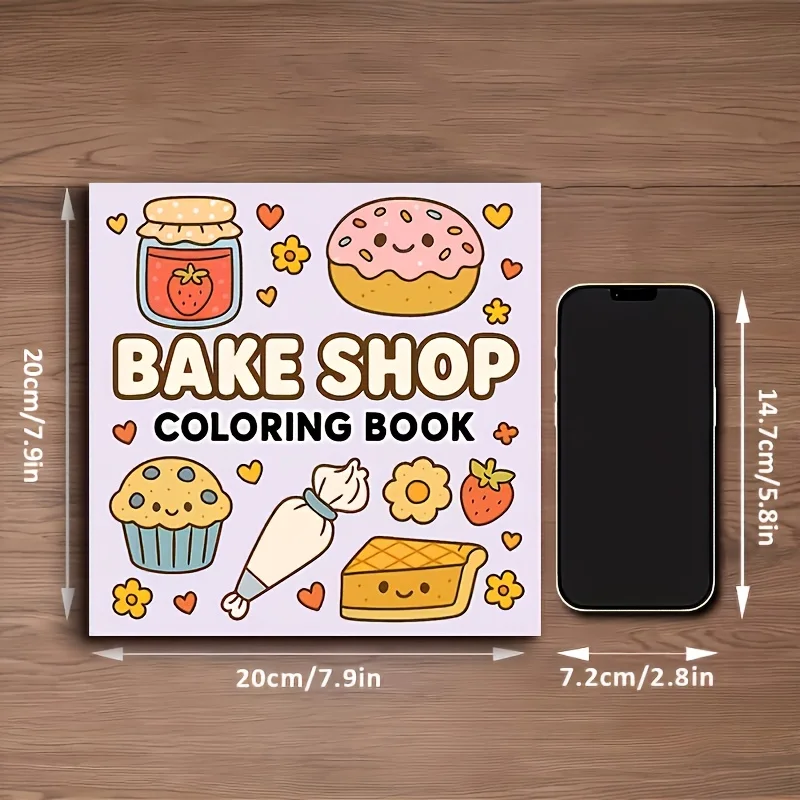 Baking themed coloring book creative pastimes, detailed drawings, fun design advanced printing, activity book, painting book