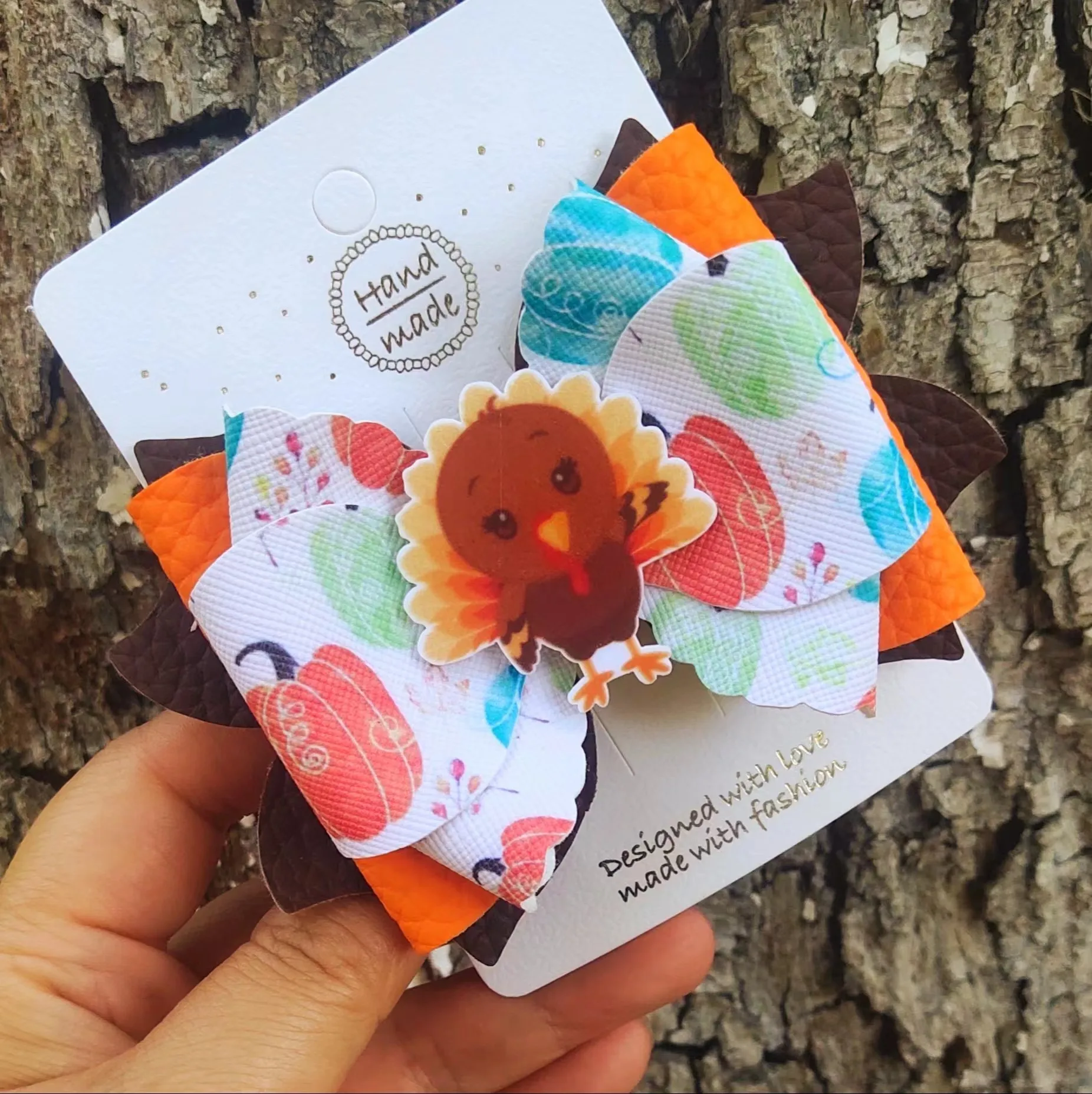 Picture 6: Thumbelina 4 Inch Shaker Thanksgiving Day Hair Bows for Girls Cute Hair Clips Headwear Hairpins Hair Accessories