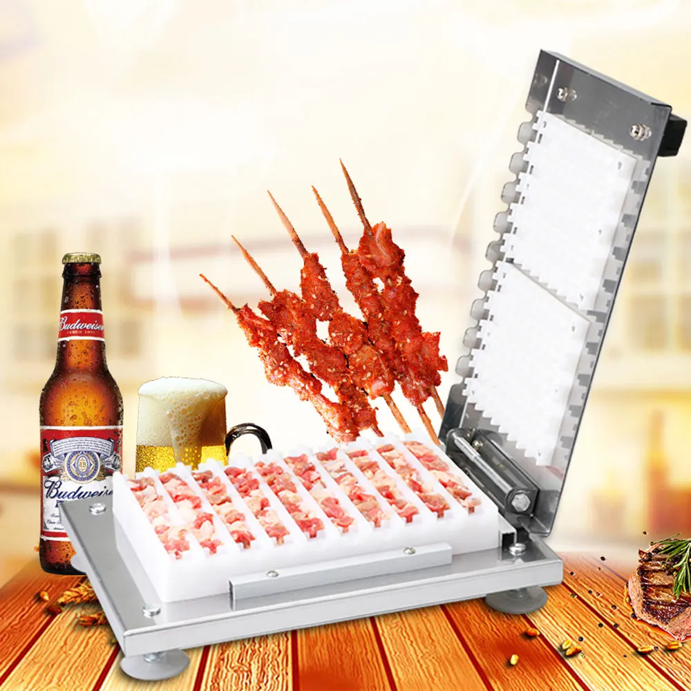 Kommerzielle Edelstahl Grill Fleisch Spieß Maschine Manuelle Fleisch Spieß Maschine Edelstahl Penetrator