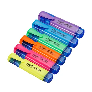 Stylo Fluorescent surligneur à pointe large, marqueurs d'écriture pour dessin artistique, marquage de gribouillage, papeterie de bureau, fournitures scolaires, 4/6 pièces