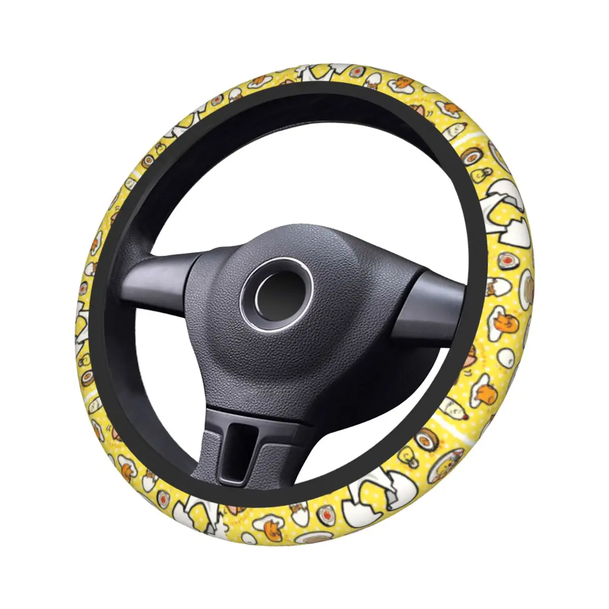 Yoga Gudetama Egg Car Steering Wheel Cover 38cm Non-slip Auto Steering Wheel Protector Elastische Car-styling Car Accessories
