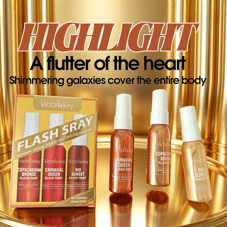 Brazilian Glitter Spray Brightening Spray Body Fragrance Powder Highlight Spray Body Liquid European and American Glowing Oil