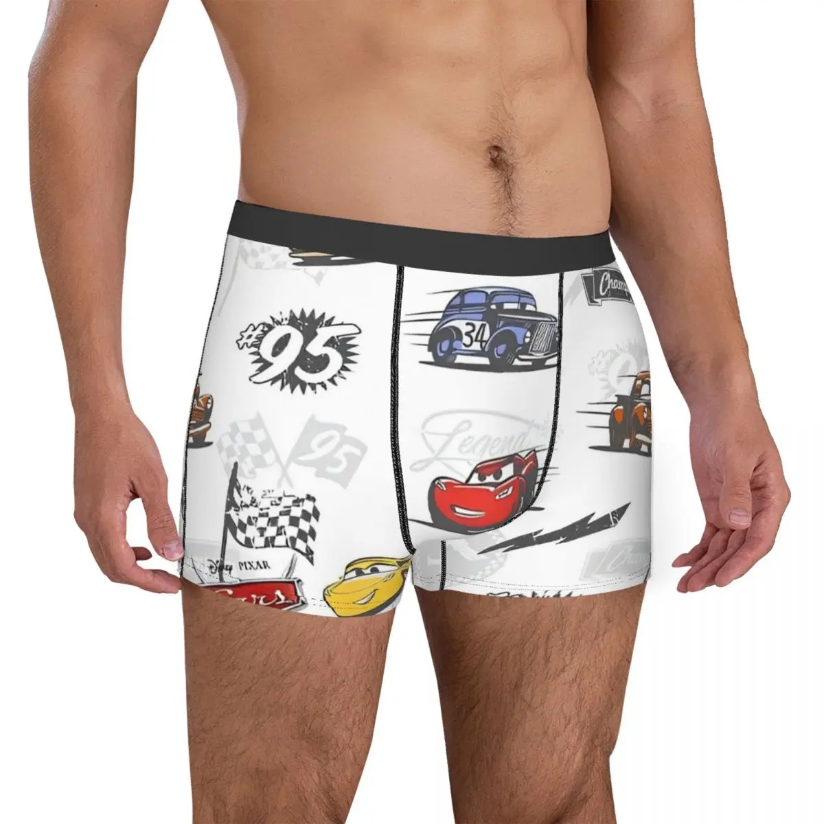 Custom Cars Lightning McQueen 95 Man Boxers Shorts Comfortable Underwear Life Is A Highway Printed Fun Shorts Boxer Briefs