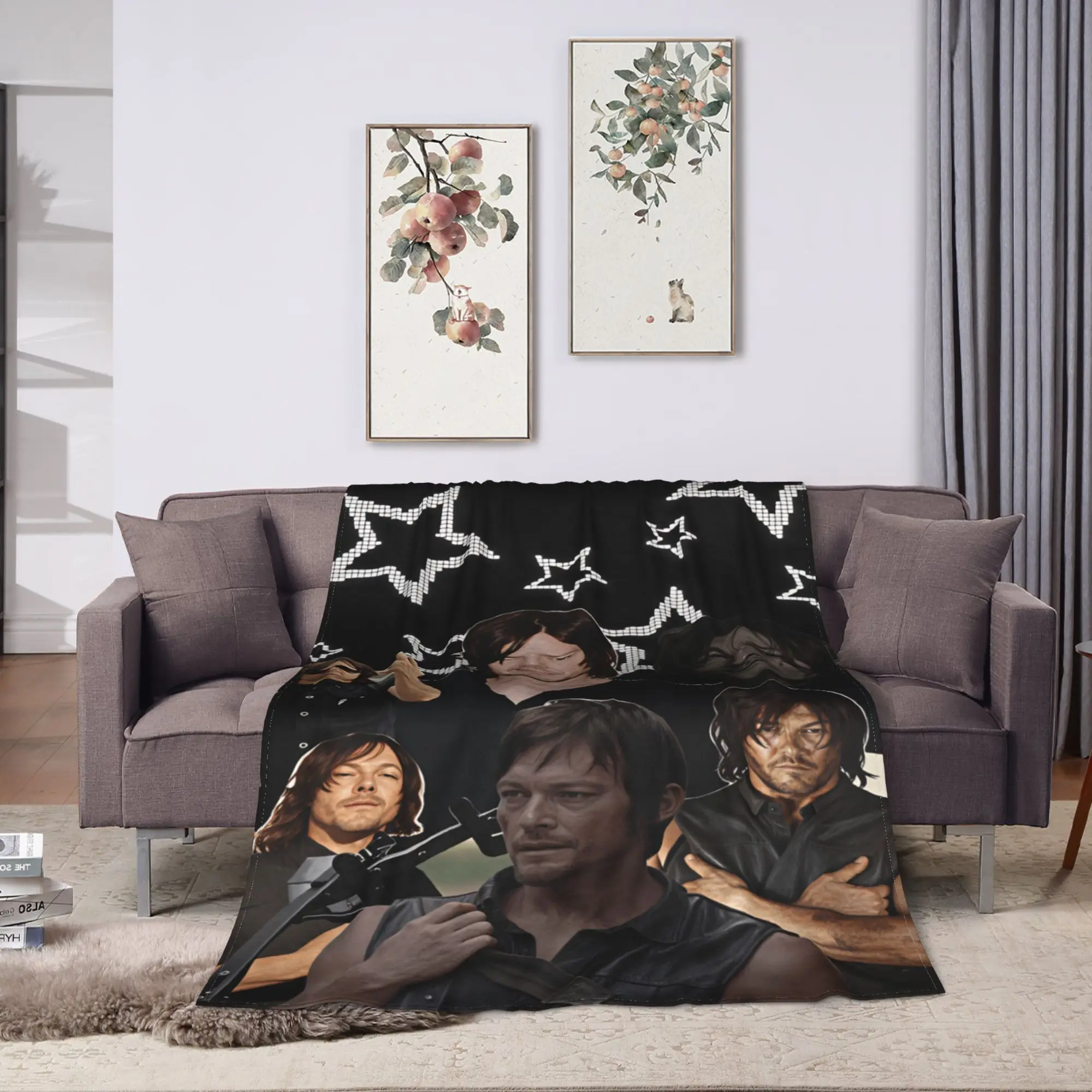 D-Daryl D-Dixon Warm Cozy Blankets  Novelty Travel Office Throw Blanket Home Decor Flannel Bedspread Sofa Bed Cover