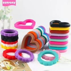 Sunrony 3/5Pcs Silicone Round  Heart Flower Shape Pendants With Hole For Jewelry Making DIY Hangings Handicrafts Accessories