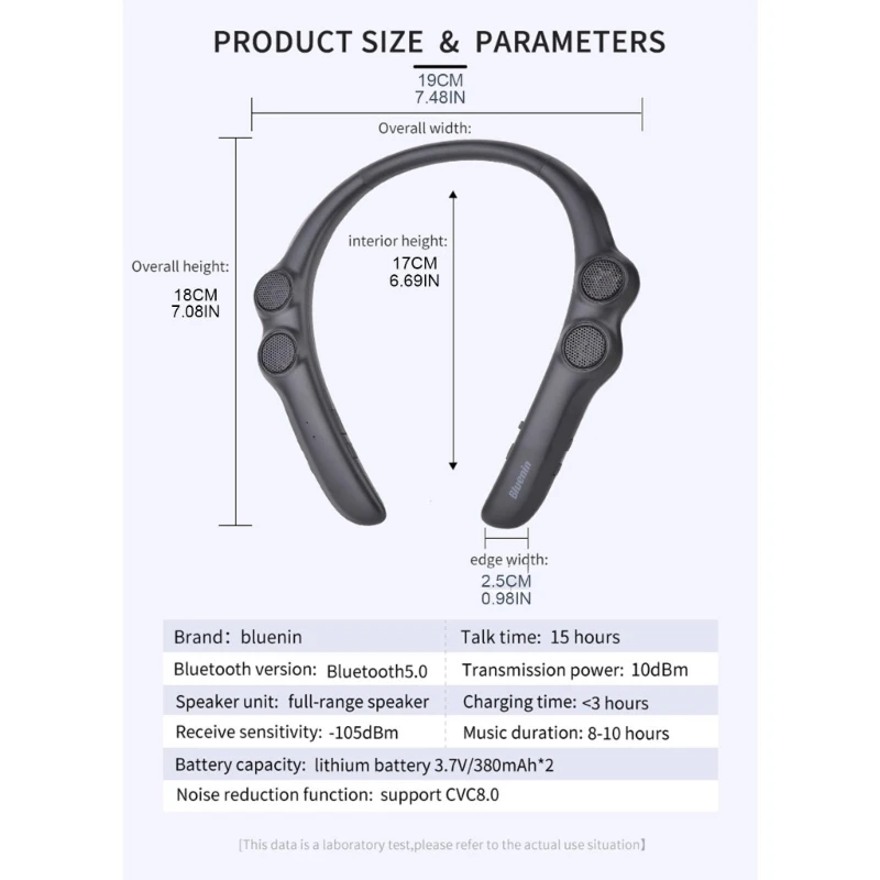 Bluetooth5.0 Wearable Neckband Speaker CVC8.0 9D Stereo Wireless Headphone Portable Subwoofer for Game Outdoor Sports Running