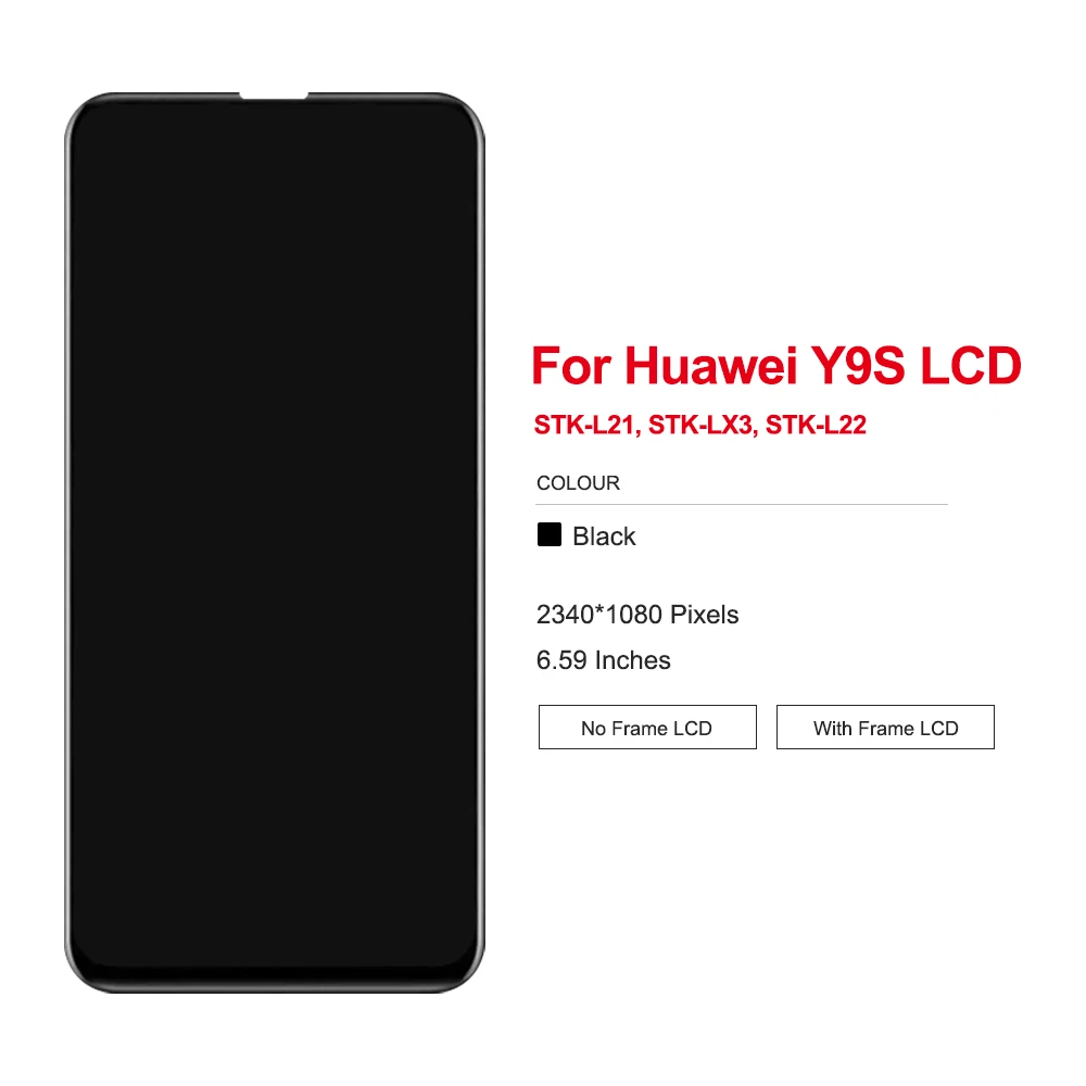 High Quality For Huawei Y9S LCD Display Digitizer Assembly Touch Screen Apply to For Huawei Y9 s STK-L21 STK-LX3 STK-L22 Lcd