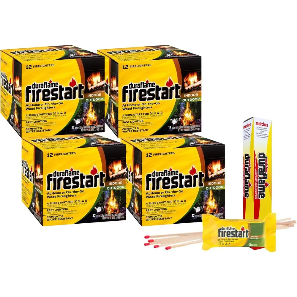 

Зажигалки для быстрого розжига (для дома и улицы) - 48 штук, для барбекю, камина и костра, с фитилями