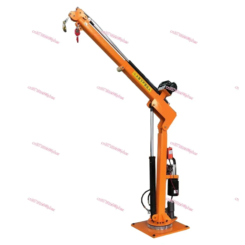 All-electric 12V24V220V Hydraulic Telescopic Boom Automatic Rotary Lifting Winch Crane Truck Crane