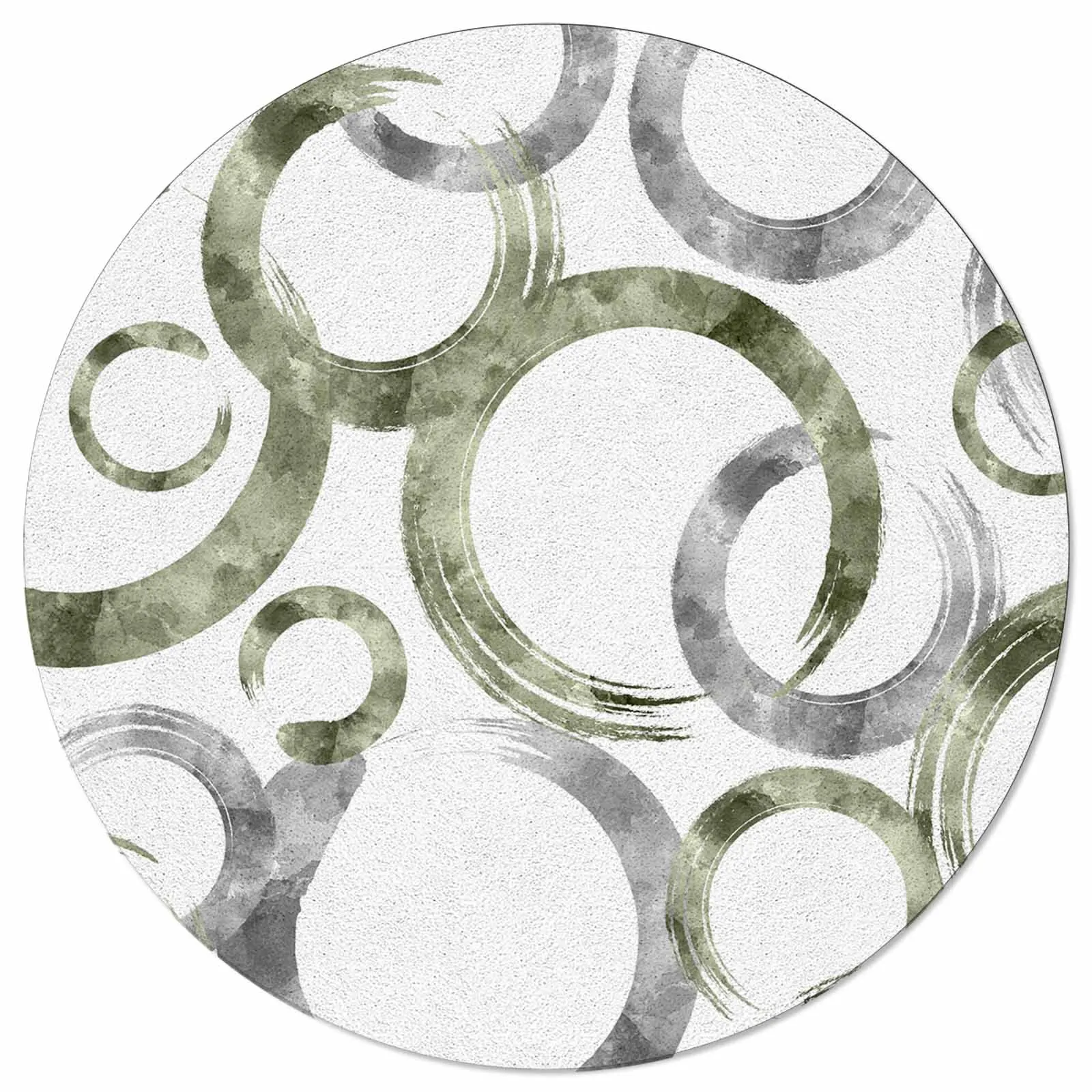 Brush Circle Sage Green Gray Round Area Rug Carpets For Living Room Large Mat Home Bedroom Kid Room Decoration